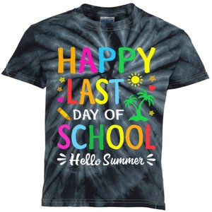 Happy Last Day Of School Hello Summer Students And Teachers Kids Tie-Dye T-Shirt