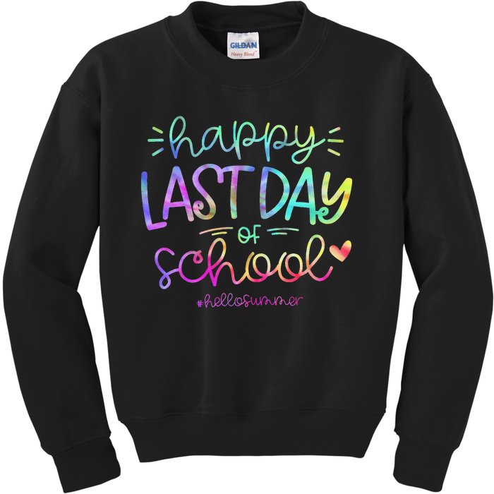 Happy Last Day Of School Hello Summer Students And Teachers Kids Sweatshirt