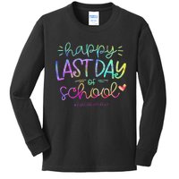 Happy Last Day Of School Hello Summer Students And Teachers Kids Long Sleeve Shirt