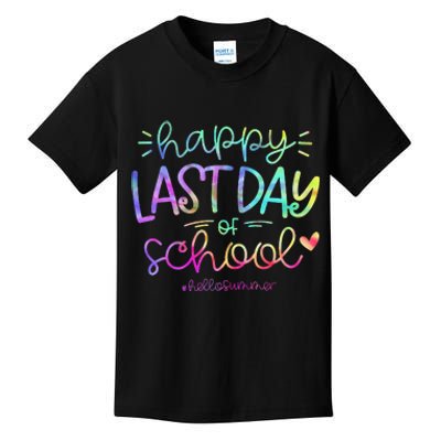 Happy Last Day Of School Hello Summer Students And Teachers Kids T-Shirt