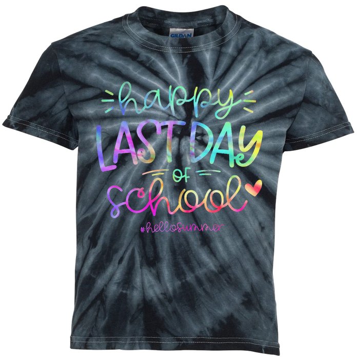 Happy Last Day Of School Hello Summer Students And Teachers Kids Tie-Dye T-Shirt