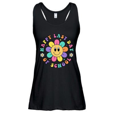 Happy Last Day Of School Hello Summer Teacher Student Ladies Essential Flowy Tank