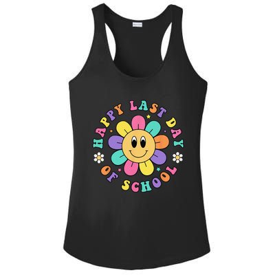 Happy Last Day Of School Hello Summer Teacher Student Ladies PosiCharge Competitor Racerback Tank