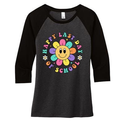 Happy Last Day Of School Hello Summer Teacher Student Women's Tri-Blend 3/4-Sleeve Raglan Shirt