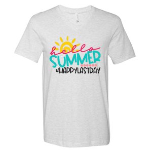 Happy Last Day Of School Teacher Student Graduation V-Neck T-Shirt