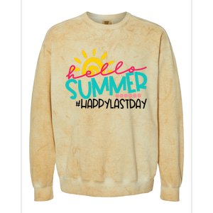 Happy Last Day Of School Teacher Student Graduation Colorblast Crewneck Sweatshirt