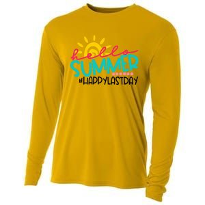 Happy Last Day Of School Teacher Student Graduation Cooling Performance Long Sleeve Crew