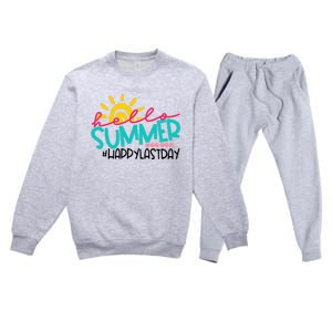 Happy Last Day Of School Teacher Student Graduation Premium Crewneck Sweatsuit Set