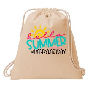 Happy Last Day Of School Teacher Student Graduation Drawstring Bag