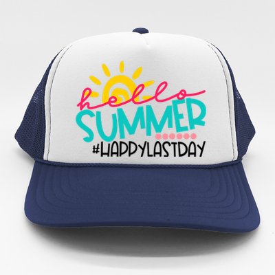 Happy Last Day Of School Teacher Student Graduation Trucker Hat