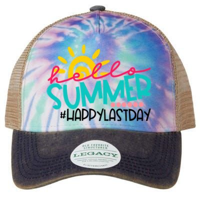 Happy Last Day Of School Teacher Student Graduation Legacy Tie Dye Trucker Hat