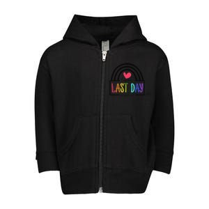 Happy Last Day Of School Teacher Student GraduationCute Love Toddler Zip Fleece Hoodie