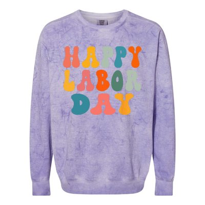 Happy Labor Day Rainbow Labor Day Colorblast Crewneck Sweatshirt