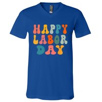 Happy Labor Day Rainbow Labor Day V-Neck T-Shirt