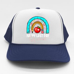 Happy Last Day Of School Teacher Student Graduation Rainbow Trucker Hat