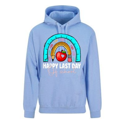 Happy Last Day Of School Teacher Student Graduation Rainbow Unisex Surf Hoodie