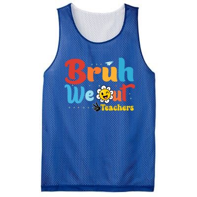 Happy Last Day Of School Teacher Student Summer Bruh We Out Cool Gift Mesh Reversible Basketball Jersey Tank