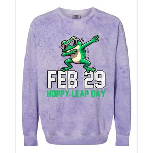 Hoppy Leap Day Frog Funny Leap Year Leapling Humor Pun Colorblast Crewneck Sweatshirt