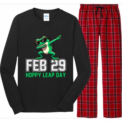 Hoppy Leap Day Frog Funny Leap Year Leapling Humor Pun Long Sleeve Pajama Set