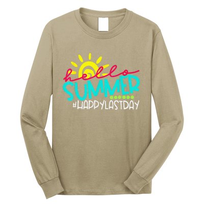 Happy Last Day Of School Teacher Student Hello Summer Gift Long Sleeve Shirt