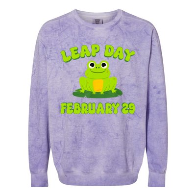 Happy Leap Day Year 2024 February 29th Funny Frog Lovers Colorblast Crewneck Sweatshirt