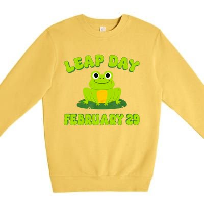 Happy Leap Day Year 2024 February 29th Funny Frog Lovers Premium Crewneck Sweatshirt