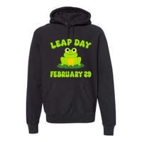 Happy Leap Day Year 2024 February 29th Funny Frog Lovers Premium Hoodie