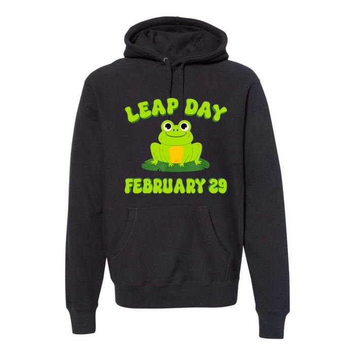 Happy Leap Day Year 2024 February 29th Funny Frog Lovers Premium Hoodie