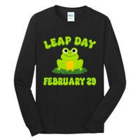 Happy Leap Day Year 2024 February 29th Funny Frog Lovers Tall Long Sleeve T-Shirt