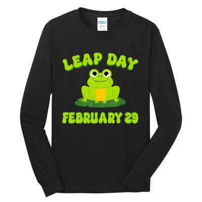 Happy Leap Day Year 2024 February 29th Funny Frog Lovers Tall Long Sleeve T-Shirt