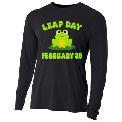 Happy Leap Day Year 2024 February 29th Funny Frog Lovers Cooling Performance Long Sleeve Crew