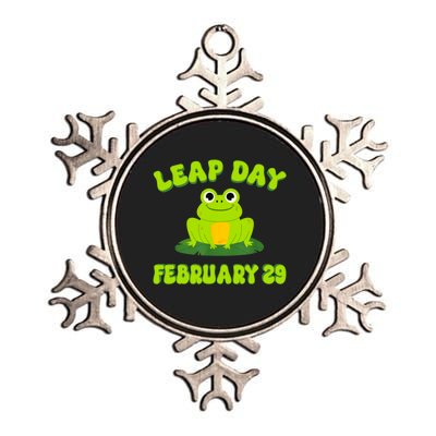 Happy Leap Day Year 2024 February 29th Funny Frog Lovers Metallic Star Ornament