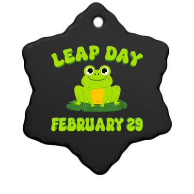 Happy Leap Day Year 2024 February 29th Funny Frog Lovers Ceramic Star Ornament