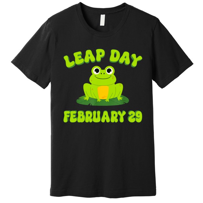 Happy Leap Day Year 2024 February 29th Funny Frog Lovers Premium T-Shirt