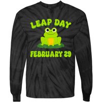 Happy Leap Day Year 2024 February 29th Funny Frog Lovers Tie-Dye Long Sleeve Shirt