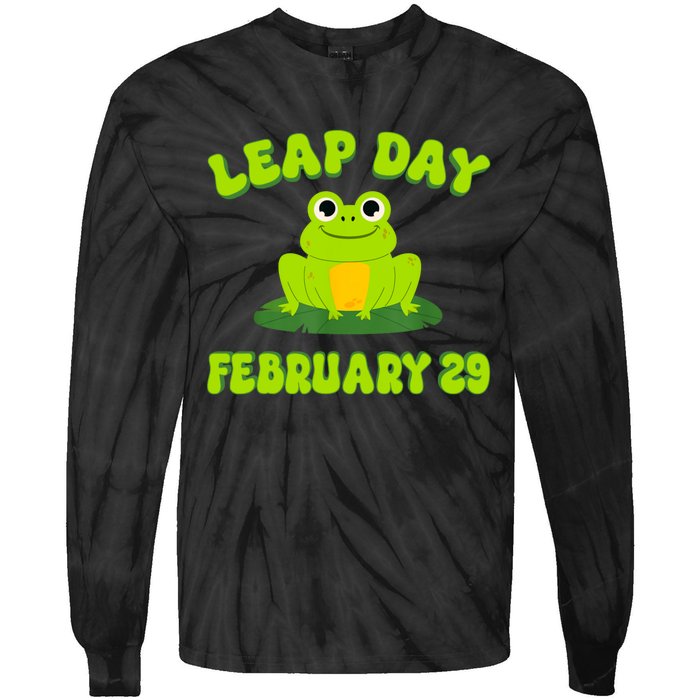 Happy Leap Day Year 2024 February 29th Funny Frog Lovers Tie-Dye Long Sleeve Shirt