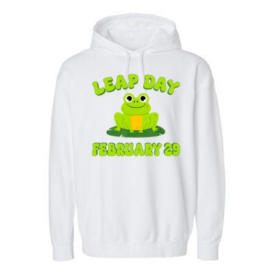 Happy Leap Day Year 2024 February 29th Funny Frog Lovers Garment-Dyed Fleece Hoodie