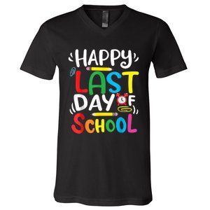 Happy Last Day Of School Last Day Of School Teacher Student V-Neck T-Shirt