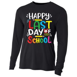 Happy Last Day Of School Last Day Of School Teacher Student Cooling Performance Long Sleeve Crew