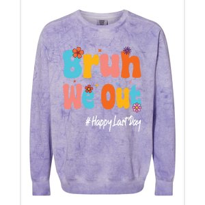 Happy Last Day Of School Bruh We Out Teachers Cute Gift Colorblast Crewneck Sweatshirt