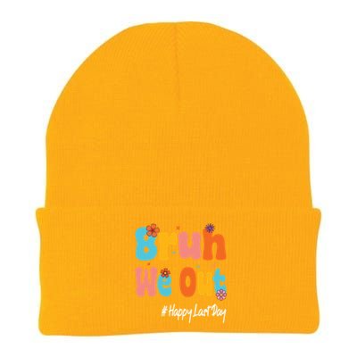 Happy Last Day Of School Bruh We Out Teachers Cute Gift Knit Cap Winter Beanie