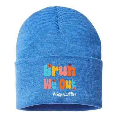 Happy Last Day Of School Bruh We Out Teachers Cute Gift Sustainable Knit Beanie