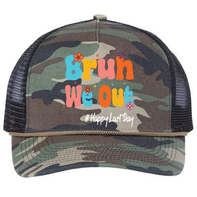 Happy Last Day Of School Bruh We Out Teachers Cute Gift Retro Rope Trucker Hat Cap