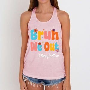 Happy Last Day Of School Bruh We Out Teachers Cute Gift Women's Knotted Racerback Tank