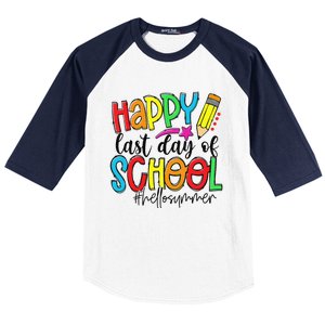 Happy Last Day Of School Teacher Student Graduation Gifts Gift Baseball Sleeve Shirt