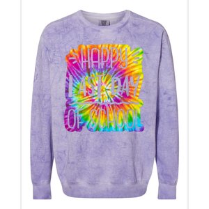 Happy Last Day Of School Rainbow Dye Colorblast Crewneck Sweatshirt