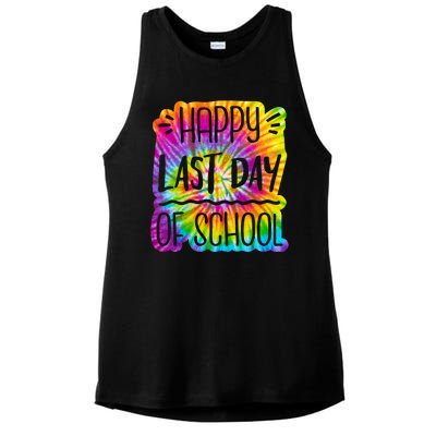 Happy Last Day Of School Rainbow Dye Ladies PosiCharge Tri-Blend Wicking Tank