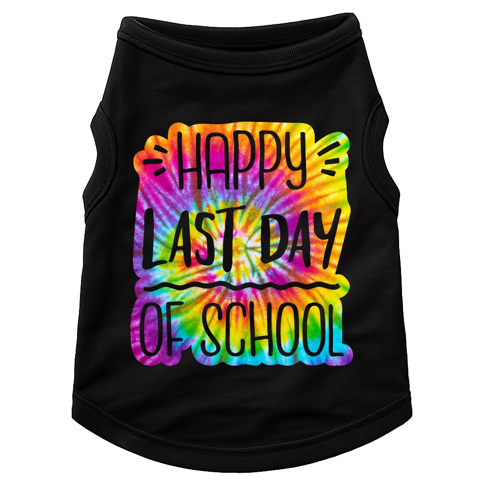 Happy Last Day Of School Rainbow Dye Doggie Tank