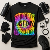 Happy Last Day Of School Rainbow Dye Cooling Performance Crew T-Shirt