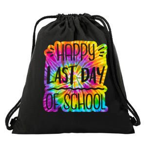 Happy Last Day Of School Rainbow Dye Drawstring Bag